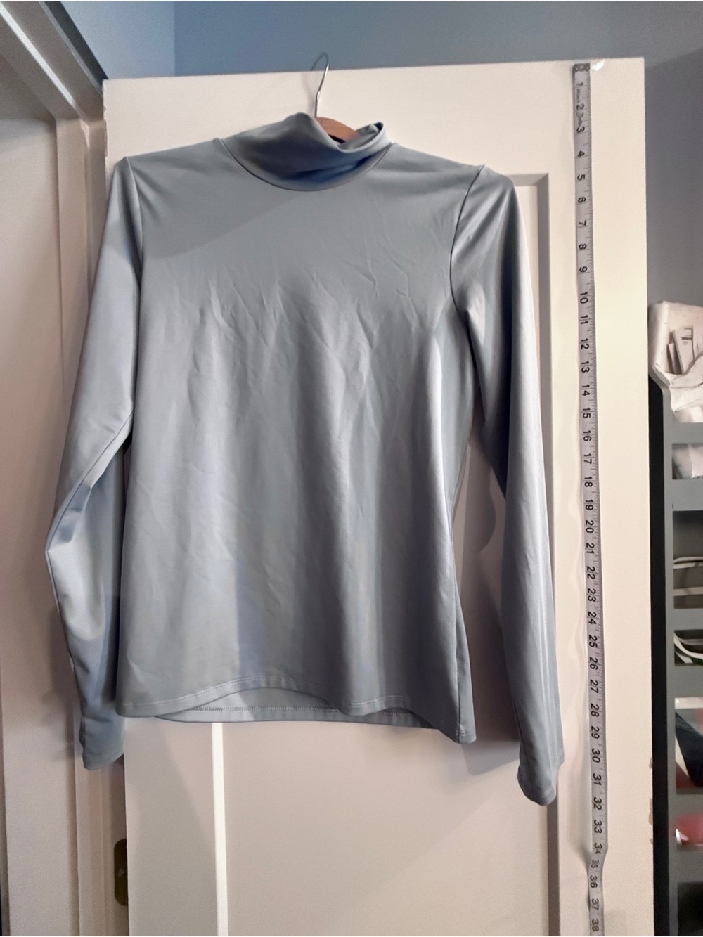 Wilfred Powder Blue Long Sleeve Mock Neck Top